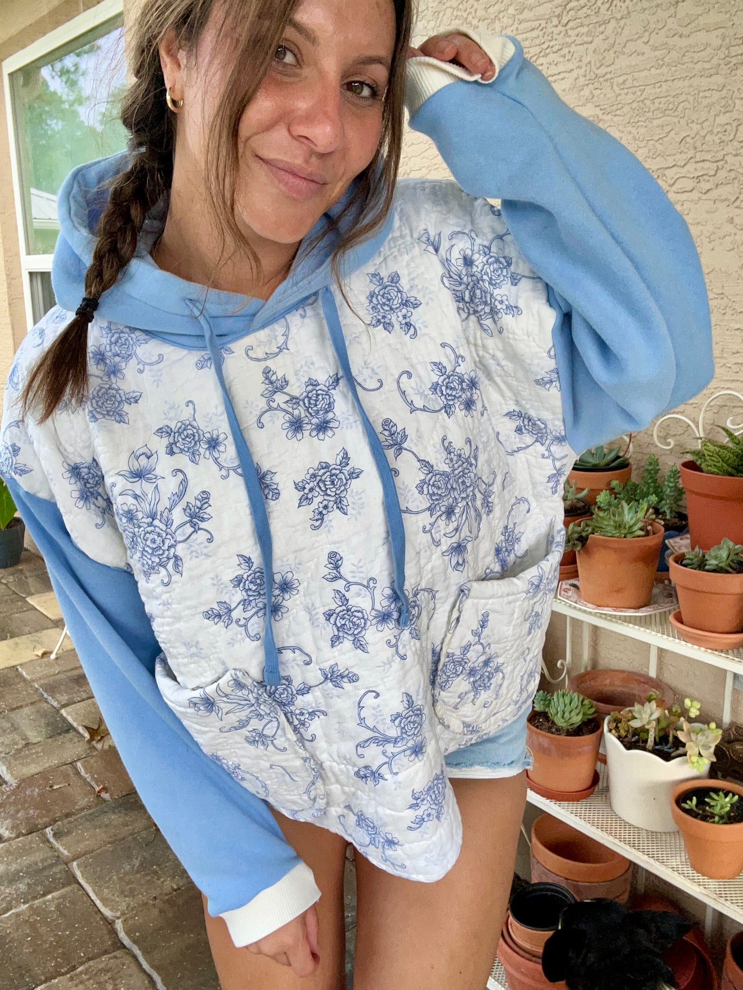 Something Blue Quilt Hoodie