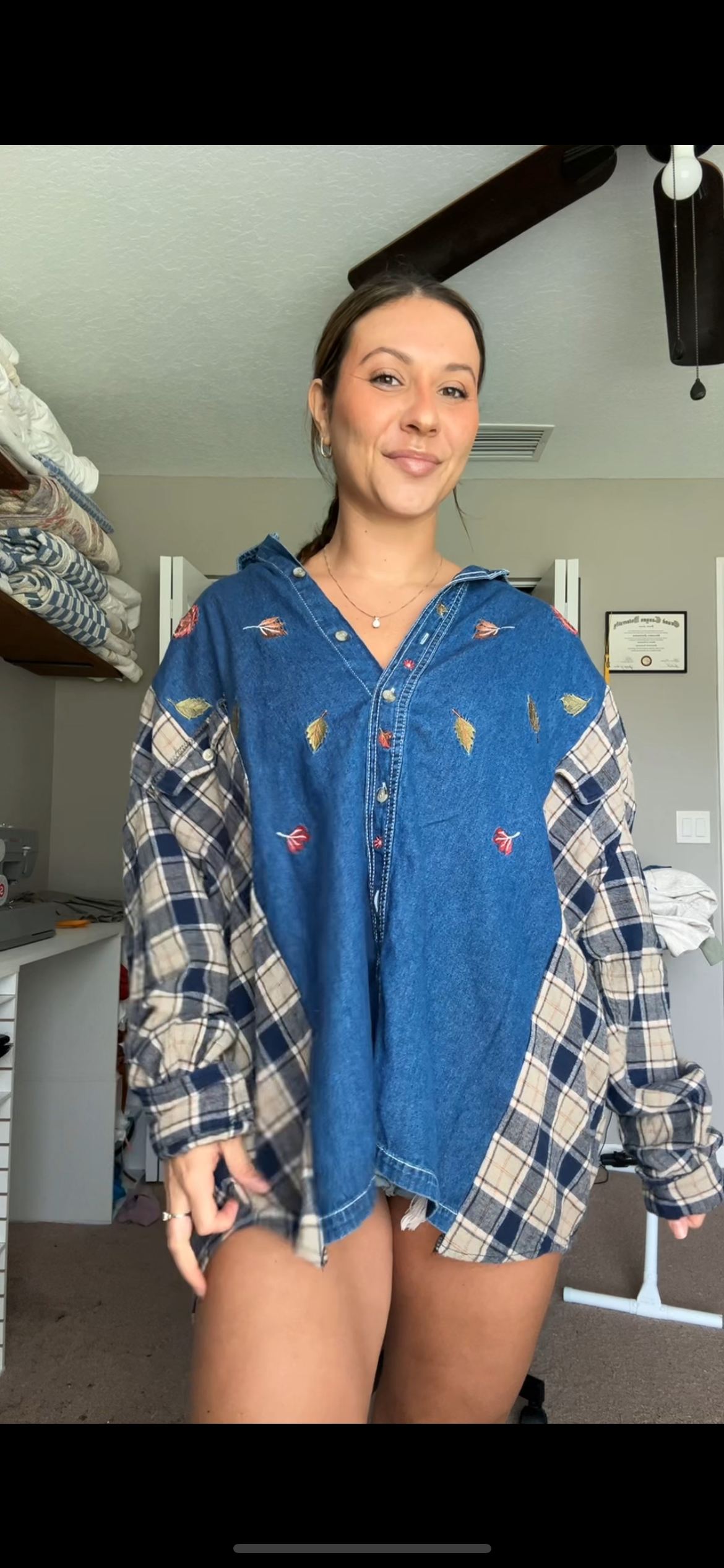 (Fall)ing Leaves Denim Flannel 🍂