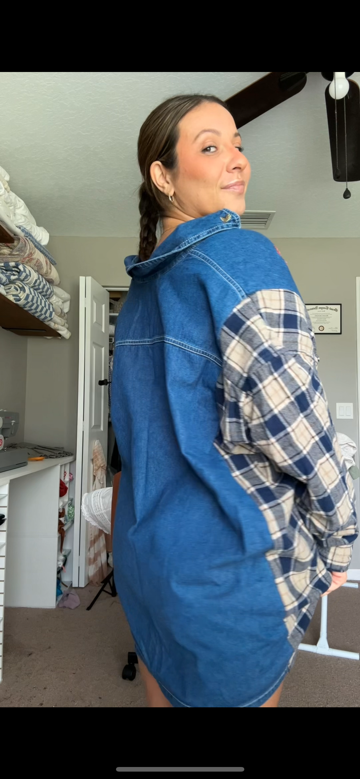 (Fall)ing Leaves Denim Flannel 🍂