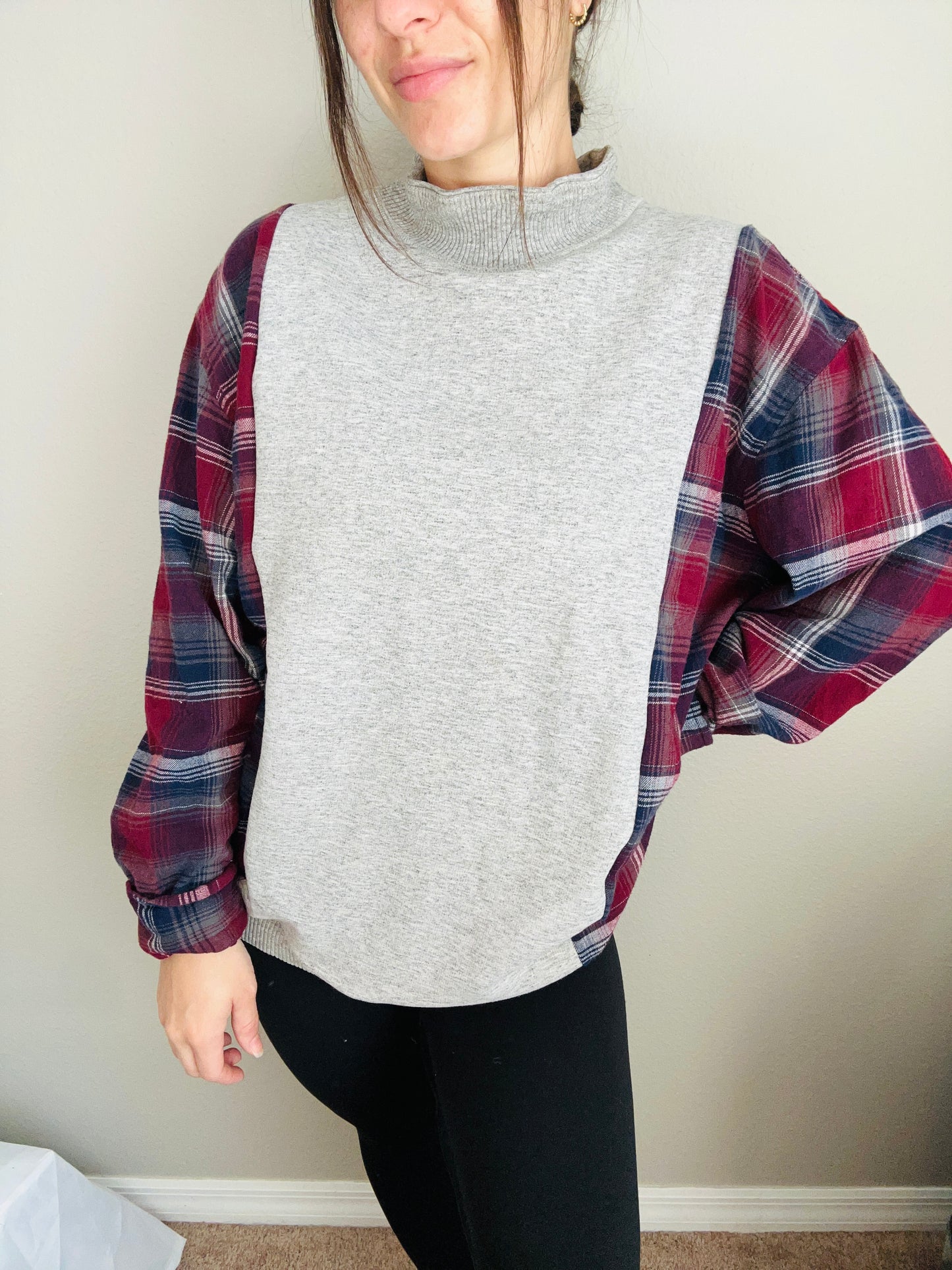 Flannel Mock Neck