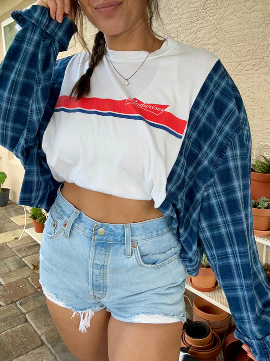 Reserved!! Bud Flannel Tee